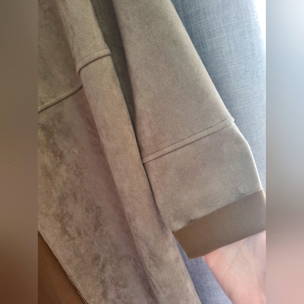 Ladies Brown suedette knee length duster coat. Size XS. Zara - Picture 3 of 7